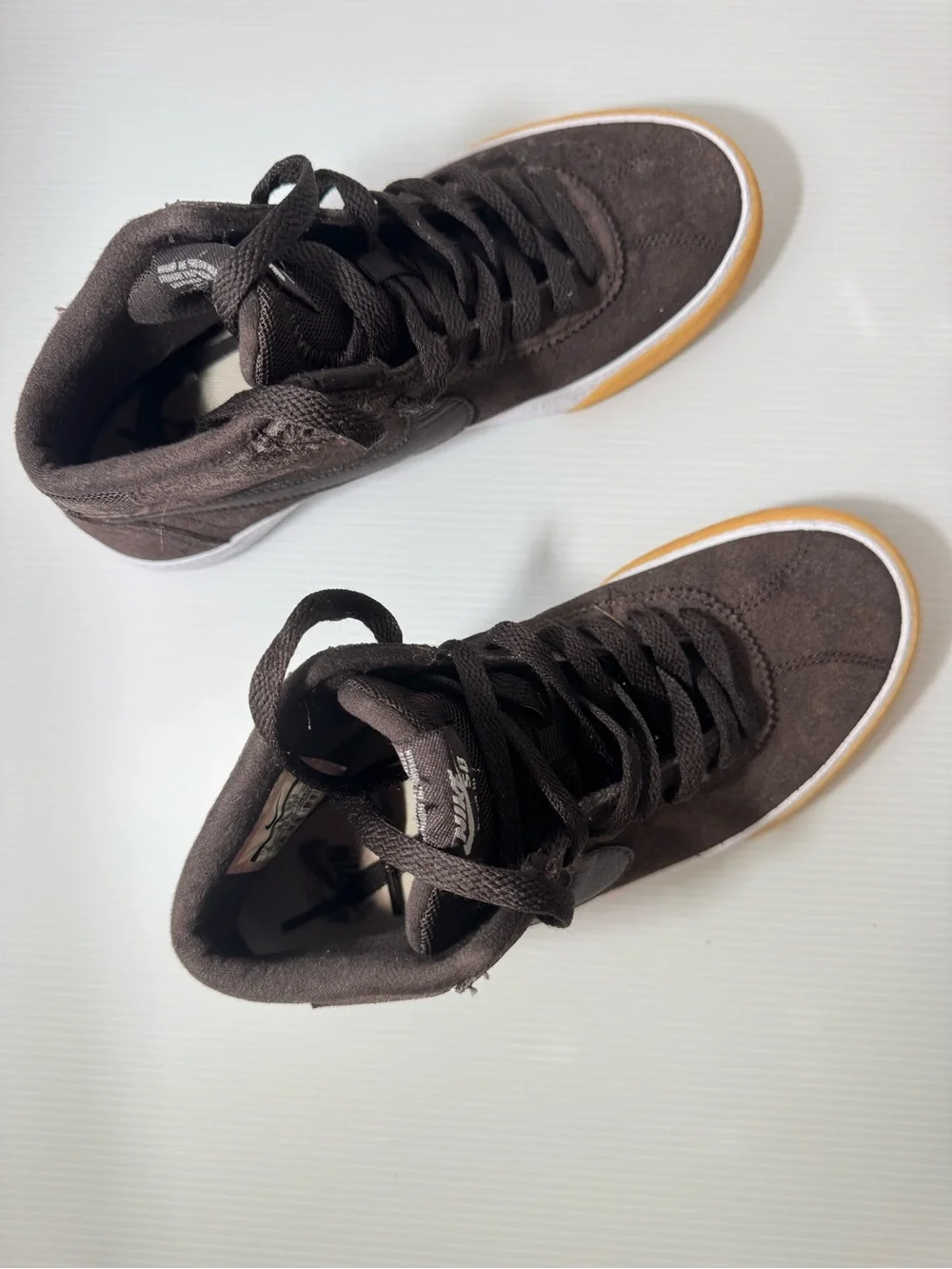 Nike Kids' Mid-Top Sneakers in Brown with Yellow Gum Sole